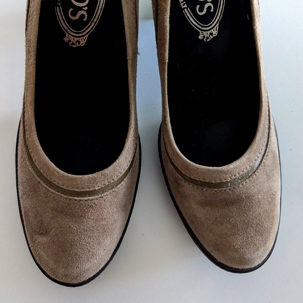 Tod's Suede Pumps, Chunky Heel